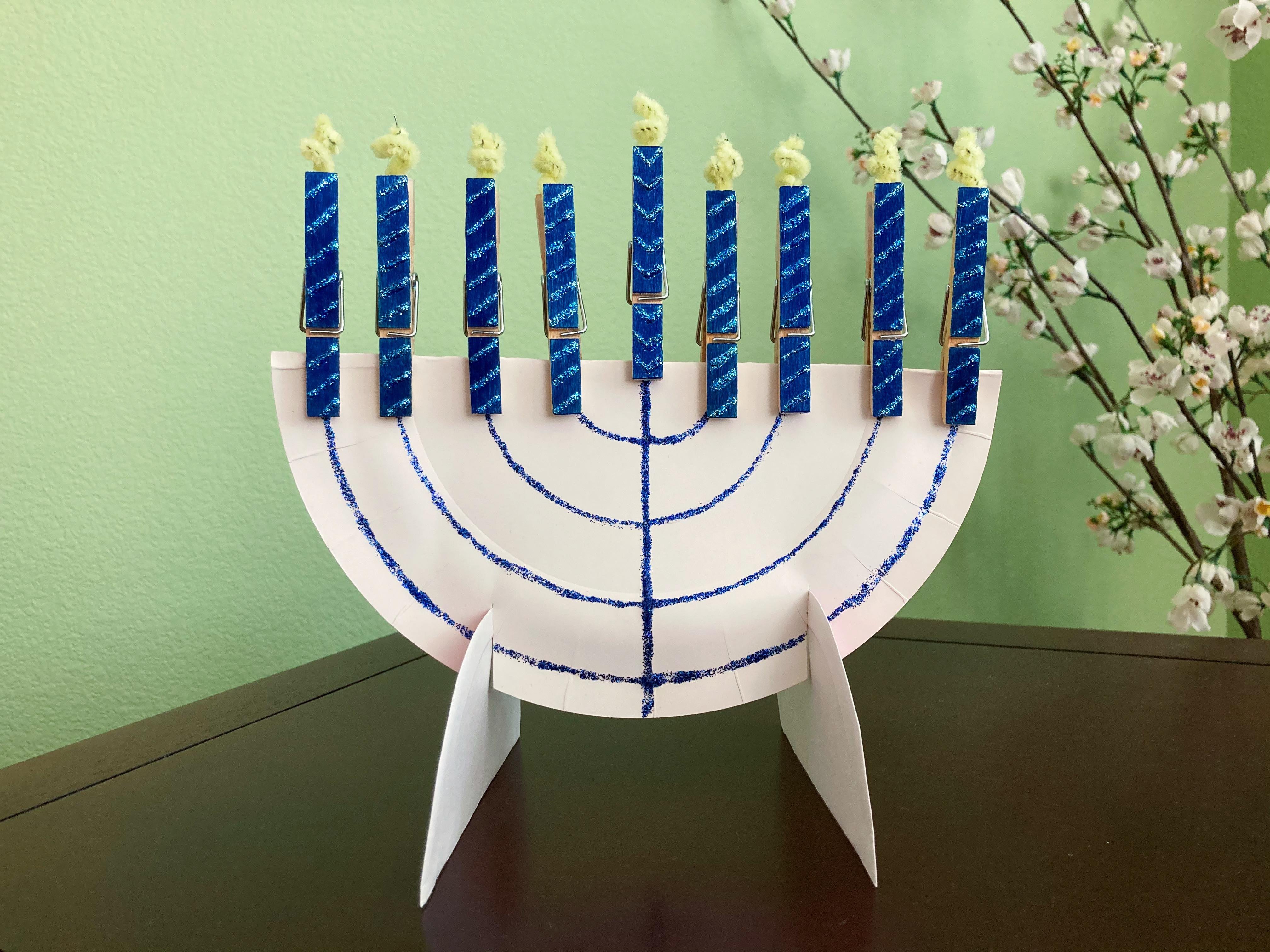 DIY menorah craft from Little Passports step 12