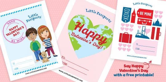Printable Valentines from Little Passports
