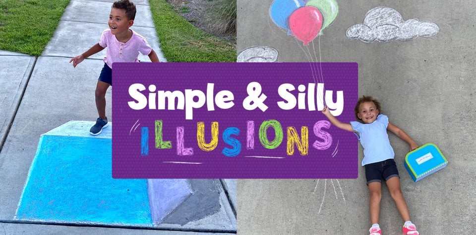 Funny Optical Illusion Chalk Drawings for Kids